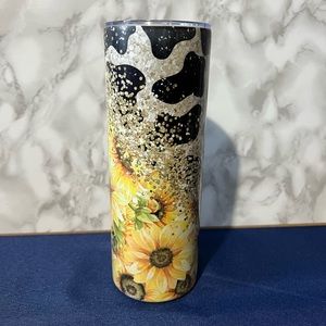 Sunflower Cow Print Tumbler